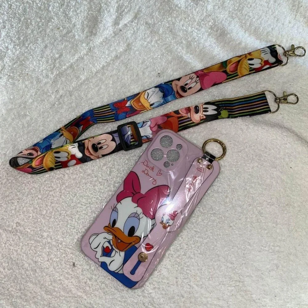 Disney Daisy Duck iPhone 12 Pro Max Jelly Case With Cartoon Lanyard